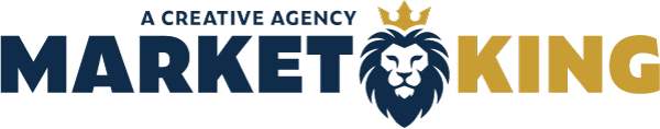 A logo with a lion's head wearing a crown and the text "Market King".